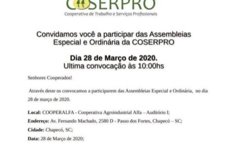 COSERPRO - Convocação Assembléia 2020
