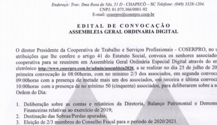 Imagem da notícia - EDITAL DA AGO 2020